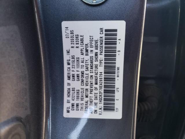 Photo 10 from auction – 2014 HONDA ACCORD EX with VIN 1HGCR2F76EA289794