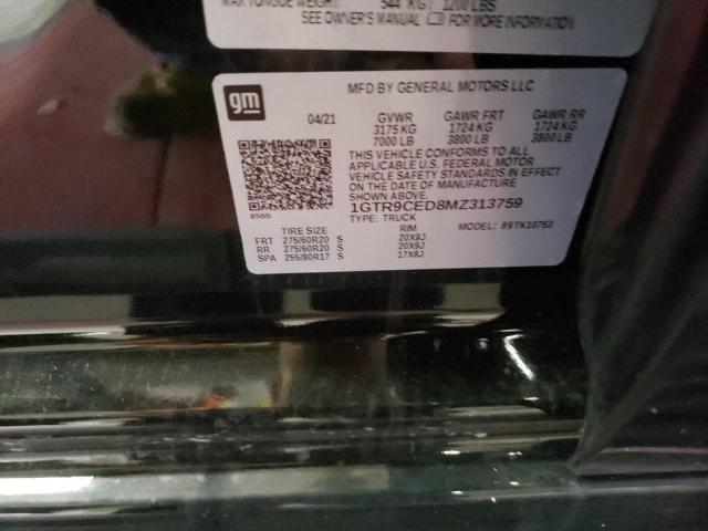 Photo 10 from auction – 2021 GMC SIERRA K15 with VIN 1GTR9CED8MZ313759
