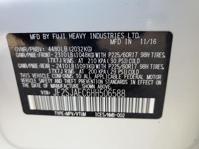 Photo 10 from auction – 2017 SUBARU FORESTER 2 with VIN JF2SJAEC6HH506588