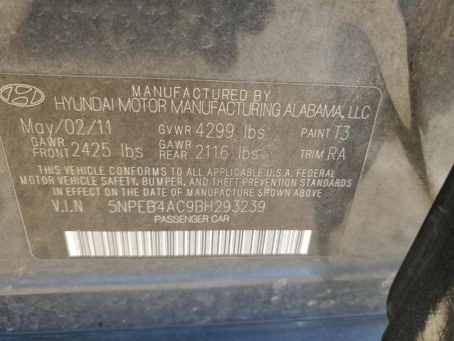 Photo 10 from auction – 2011 HYUNDAI SONATA GLS with VIN 5NPEB4AC9BH293239