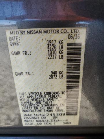 Photo 10 from auction – 2016 NISSAN ALTIMA 2.5 with VIN 1N4AL3AP4GC245309