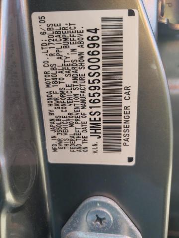 Photo 10 from auction – 2005 HONDA CIVIC LX with VIN JHMES16595S006964