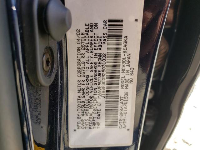 Photo 10 from auction – 2002 LEXUS ES 300 with VIN JTHBF30G925031032