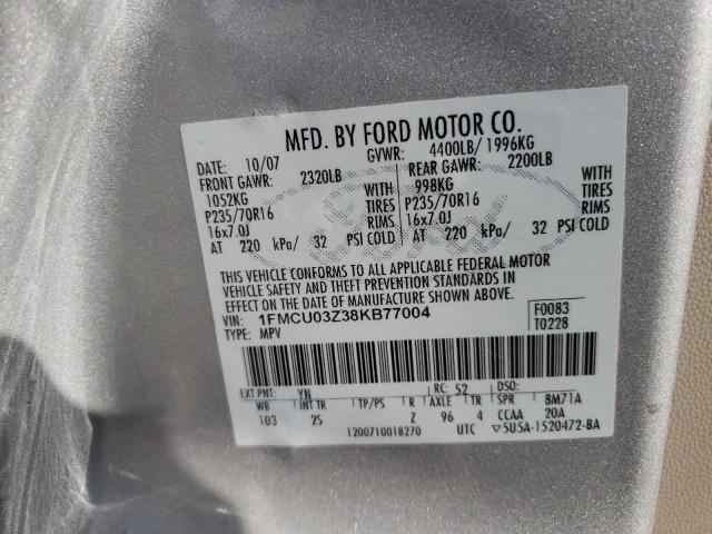Photo 10 from auction – 2008 FORD ESCAPE XLT with VIN 1FMCU03Z38KB77004