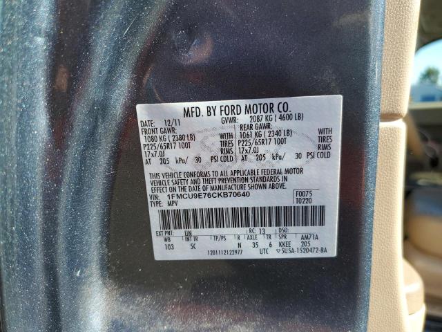 Photo 10 from auction – 2012 FORD ESCAPE LIM with VIN 1FMCU9E76CKB70640