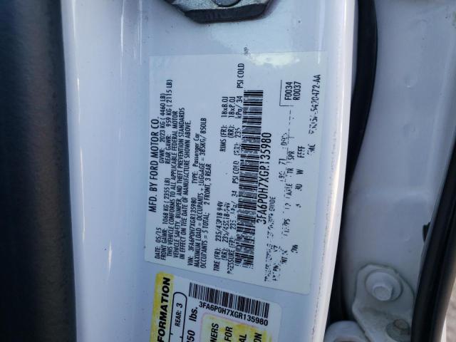 Photo 10 from auction – 2016 FORD FUSION SE with VIN 3FA6P0H7XGR135980