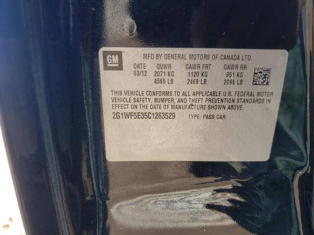 Photo 10 from auction – 2012 CHEVROLET IMPALA LS with VIN 2G1WF5E35C1263529
