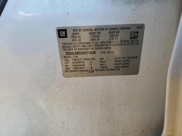 Photo 10 from auction – 2017 GMC TERRAIN SL with VIN 2GKALMEK0H6214006