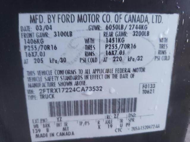 Photo 10 from auction – 2004 FORD F-150 HERI with VIN 2FTRX17224CA73532