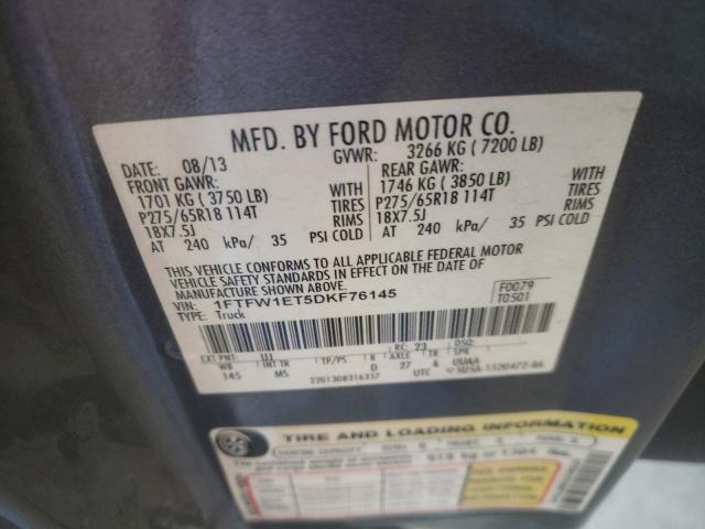 Photo 10 from auction – 2013 FORD F150 SUPER with VIN 1FTFW1ET5DKF76145