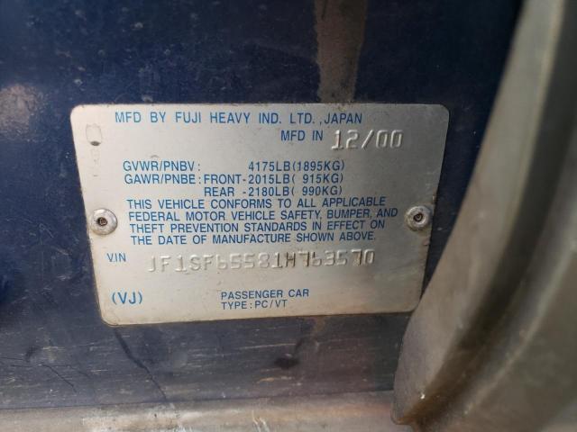 Photo 10 from auction – 2001 SUBARU FORESTER S with VIN JF1SF65581H763570