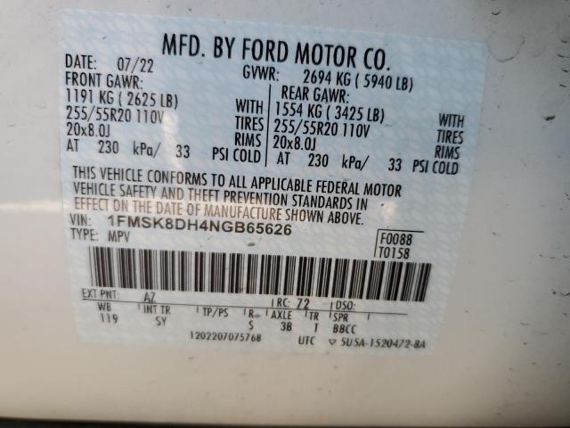 Photo 10 from auction – 2022 FORD EXPLORER X with VIN 1FMSK8DH4NGB65626