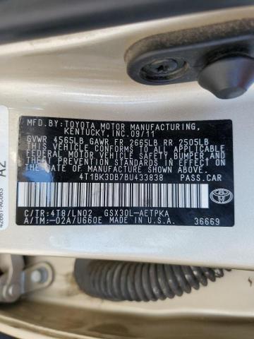 Photo 10 from auction – 2011 TOYOTA AVALON BAS with VIN 4T1BK3DB7BU433838