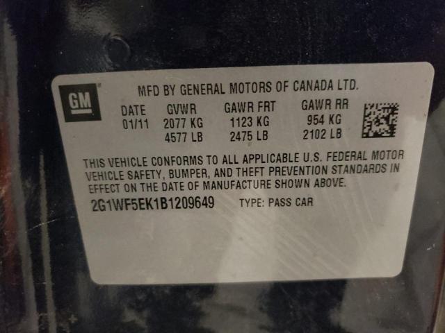 Photo 10 from auction – 2011 CHEVROLET IMPALA LS with VIN 2G1WF5EK1B1209649