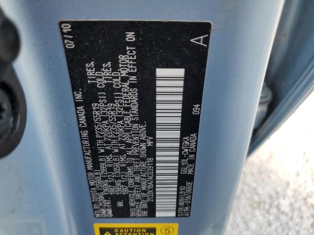 Photo 10 from auction – 2010 LEXUS RX 350 with VIN 2T2ZK1BA7AC039118