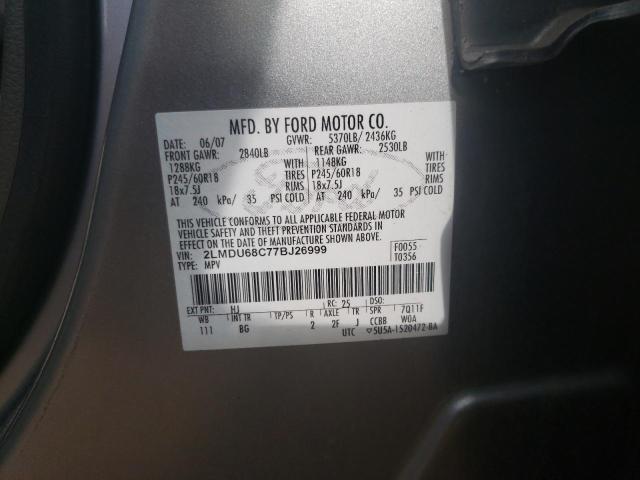 Photo 10 from auction – 2007 LINCOLN MKX with VIN 2LMDU68C77BJ26999