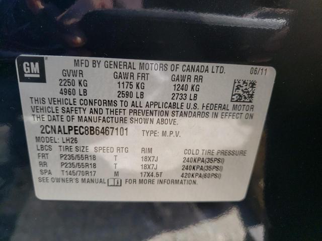 Photo 10 from auction – 2011 CHEVROLET EQUINOX LT with VIN 2CNALPEC8B6467101