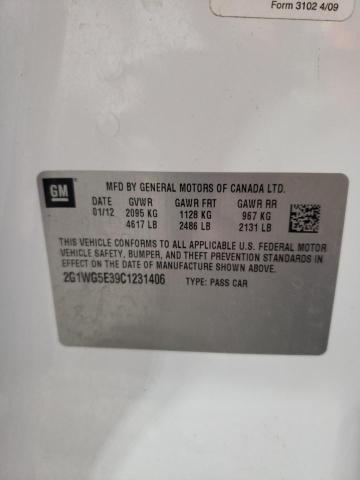 Photo 10 from auction – 2012 CHEVROLET IMPALA LT with VIN 2G1WG5E39C1231406