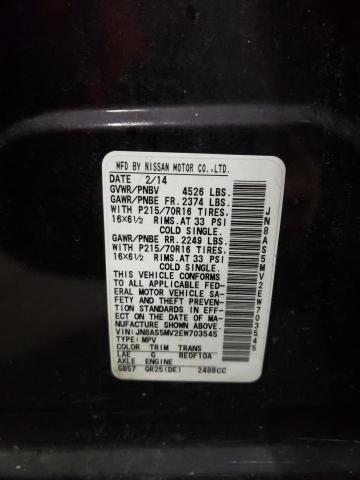 Photo 10 from auction – 2014 NISSAN ROGUE SELE with VIN JN8AS5MV2EW703545