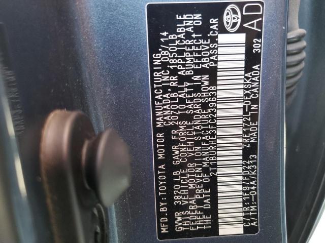 Photo 10 from auction – 2015 TOYOTA COROLLA L with VIN 2T1BURHE3FC239638