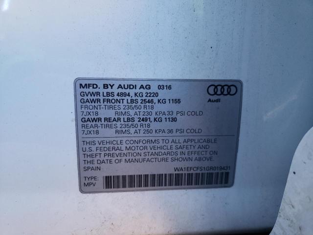 Фото 10 с аукциона – 2016 AUDI Q3 PREMIUM с VIN WA1EFCFS1GR019431