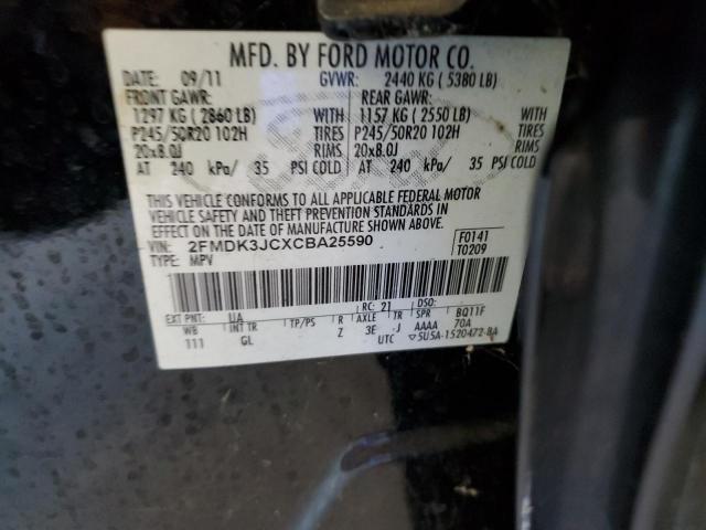 Photo 10 from auction – 2012 FORD EDGE SEL with VIN 2FMDK3JCXCBA25590