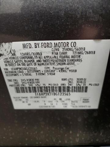 Photo 10 from auction – 2011 FORD TAURUS SHO with VIN 1FAHP2KT1BG123565