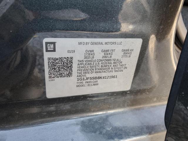 Photo 10 from auction – 2019 CHEVROLET SONIC PREM with VIN 1G1JF5SB8K4121961