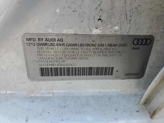 Photo 10 from auction – 2013 AUDI A4 QUATTRO with VIN WAUFFAFL8DN034922