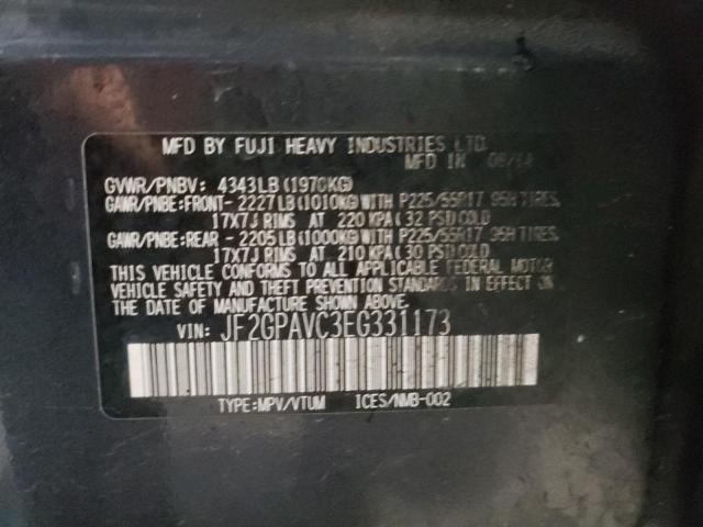 Photo 10 from auction – 2014 SUBARU XV CROSSTR with VIN JF2GPAVC3EG331173
