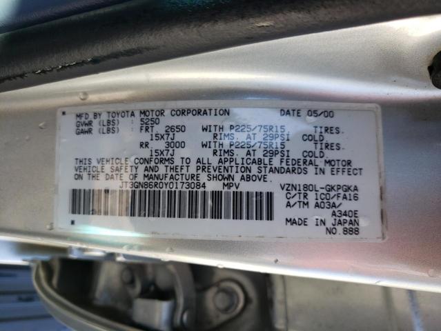 Photo 10 from auction – 2000 TOYOTA 4RUNNER SR with VIN JT3GN86R0Y0173084