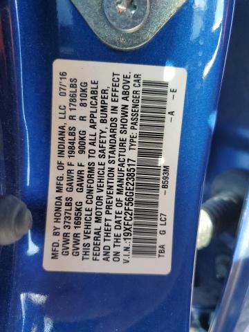 Photo 10 from auction – 2016 HONDA CIVIC LX with VIN 19XFC2F56GE238517