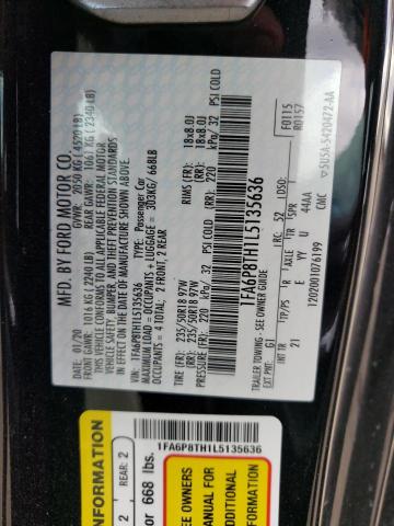 Photo 10 from auction – 2020 FORD MUSTANG with VIN 1FA6P8TH1L5135636