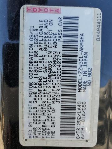 Photo 10 from auction – 2002 TOYOTA MR2 SPYDER with VIN JTDFR320920042779