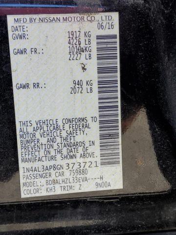 Photo 10 from auction – 2016 NISSAN ALTIMA 2.5 with VIN 1N4AL3AP8GN373721