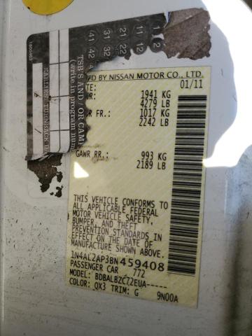 Photo 10 from auction – 2011 NISSAN ALTIMA BAS with VIN 1N4AL2AP3BN459408
