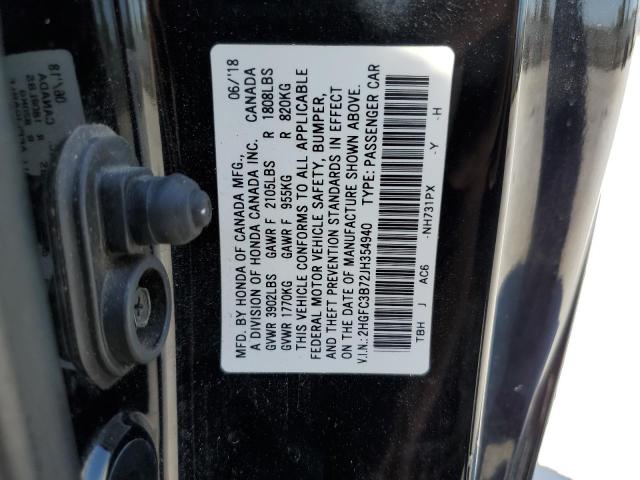 Photo 10 from auction – 2018 HONDA CIVIC EXL with VIN 2HGFC3B72JH354940