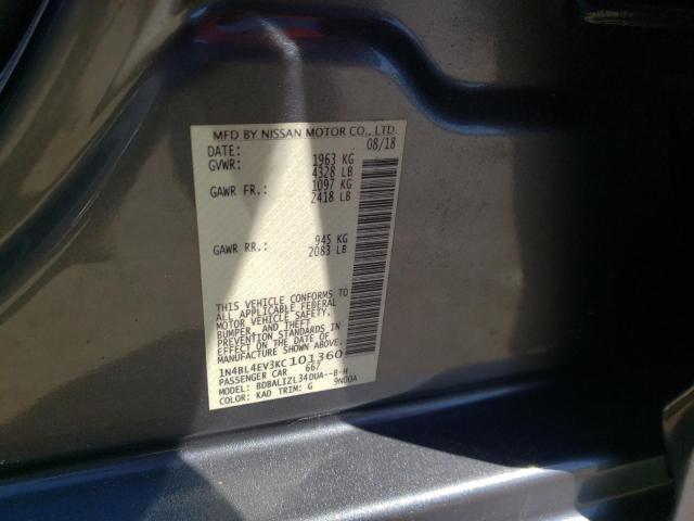 Photo 10 from auction – 2019 NISSAN ALTIMA SL with VIN 1N4BL4EV3KC101360