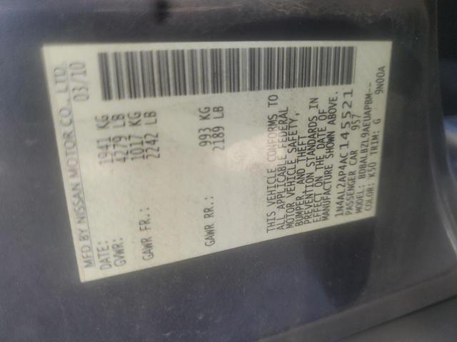 Photo 10 from auction – 2010 NISSAN ALTIMA BAS with VIN 1N4AL2AP4AC145521