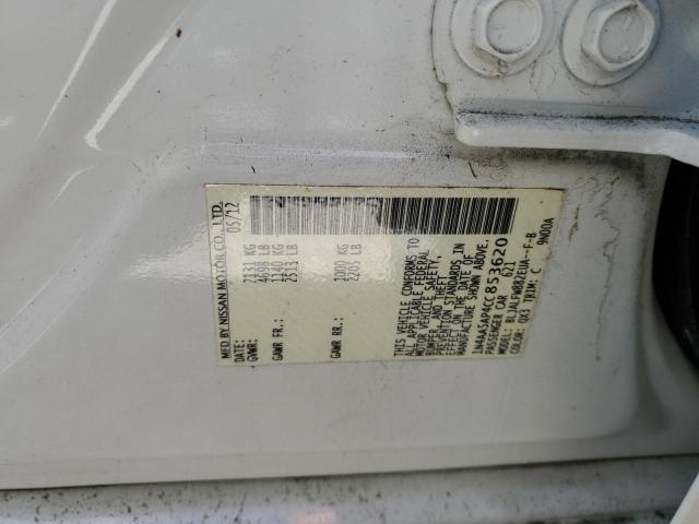 Photo 10 from auction – 2012 NISSAN MAXIMA S with VIN 1N4AA5AP4CC853620