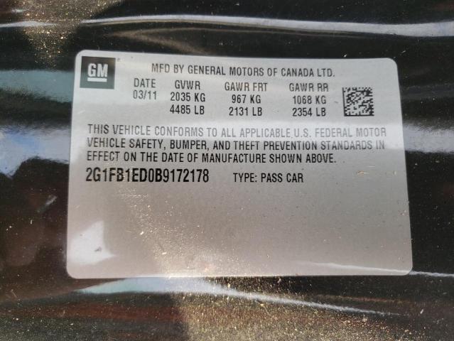 Photo 10 from auction – 2011 CHEVROLET CAMARO LT with VIN 2G1FB1ED0B9172178