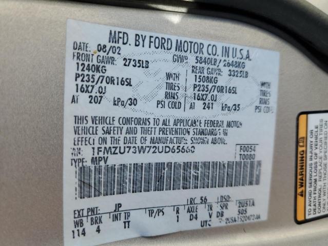 Photo 10 from auction – 2002 FORD EXPLORER X with VIN 1FMZU73W72UD65660