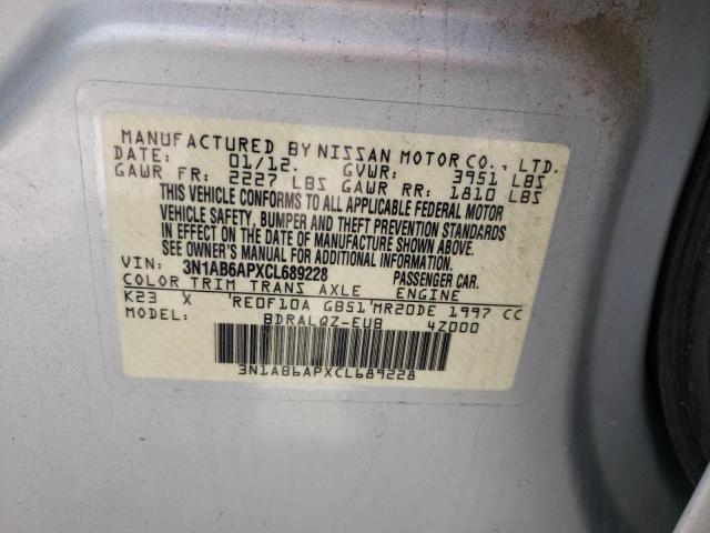 Photo 10 from auction – 2012 NISSAN SENTRA 2.0 with VIN 3N1AB6APXCL689228