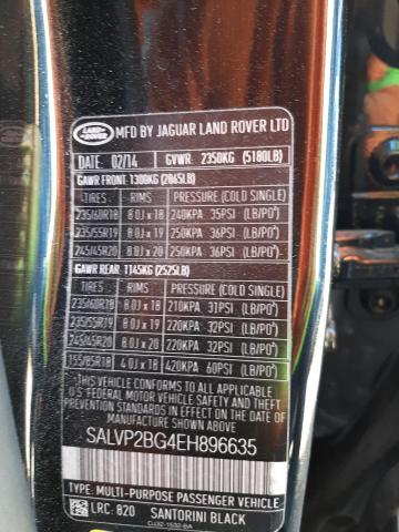 Photo 10 from auction – 2014 LAND ROVER RANGE ROVE with VIN SALVP2BG4EH896635