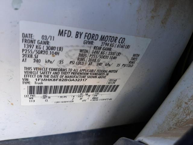 Foto 10 de la subasta – 2011 FORD EXPLORER L con VIN 1FMHK8F82BGA32317