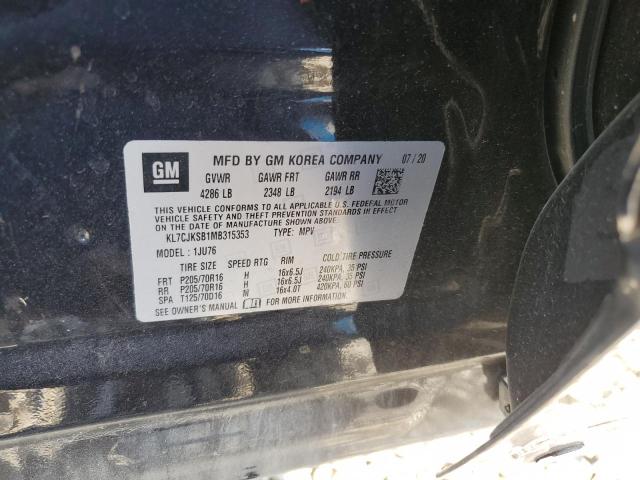 Photo 10 from auction – 2021 CHEVROLET TRAX LS with VIN KL7CJKSB1MB315353