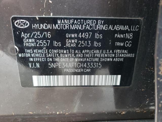 Photo 10 from auction – 2016 HYUNDAI SONATA SPO with VIN 5NPE34AF1GH433315