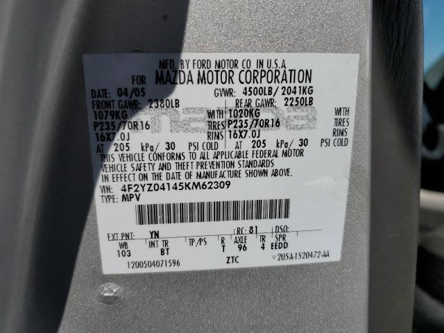 Photo 10 from auction – 2005 MAZDA TRIBUTE with VIN 4F2YZ04145KM62309