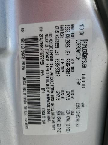 Photo 10 from auction – 2005 CHRYSLER PACIFICA T with VIN 2C4GM68405R272798