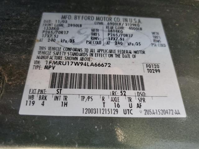 Photo 10 from auction – 2004 FORD EXPEDITION with VIN 1FMRU17W94LA66672